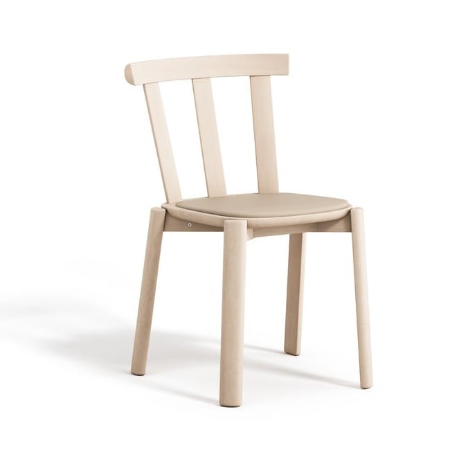 Alt stol polstret sæde birk - Hallingdal 65-200 beige-lys matlak - Stolab