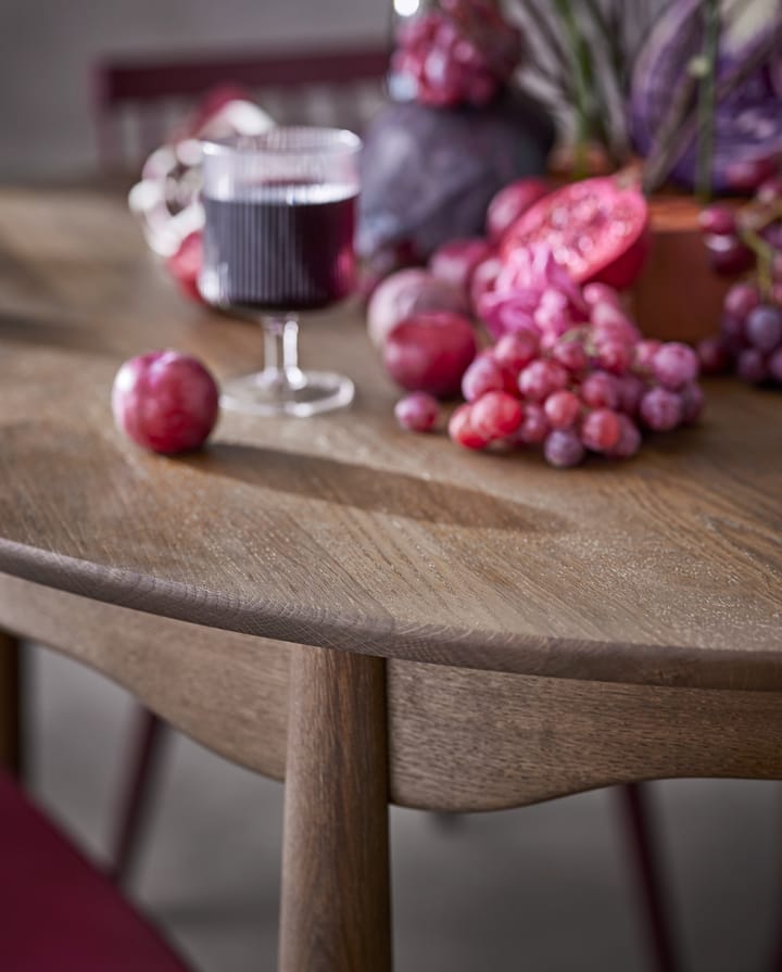 Carl spisebord delbart Ø115 cm, Smoked oak Stolab
