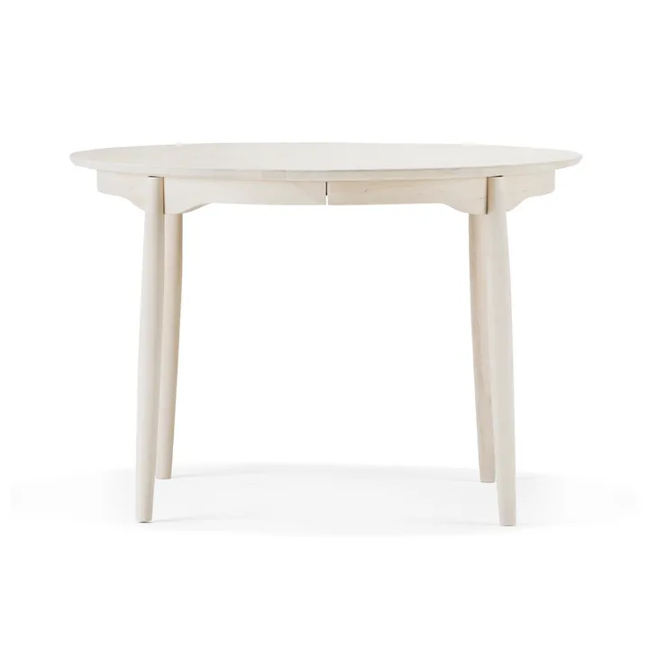 Carl spisebord delbart - Birk hvidolieret, Ø115 cm - Stolab