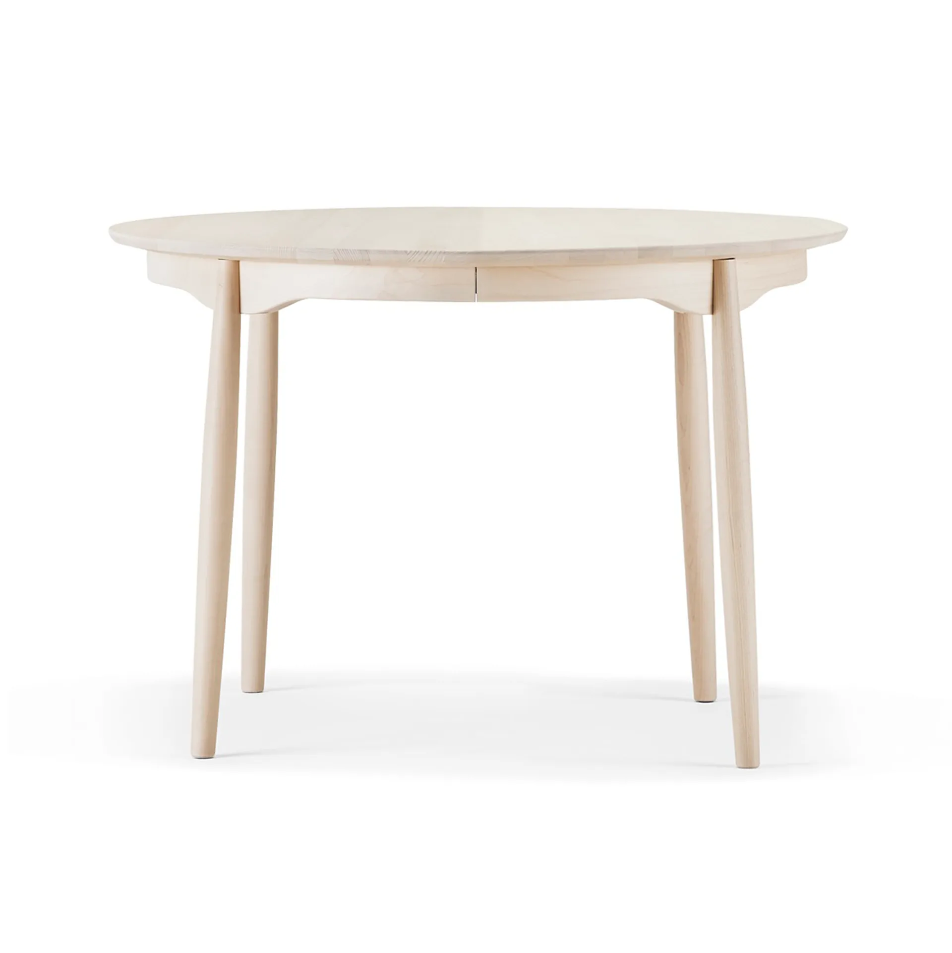 Carl spisebord delbart, Birk lys matlak, Ø115 cm Stolab