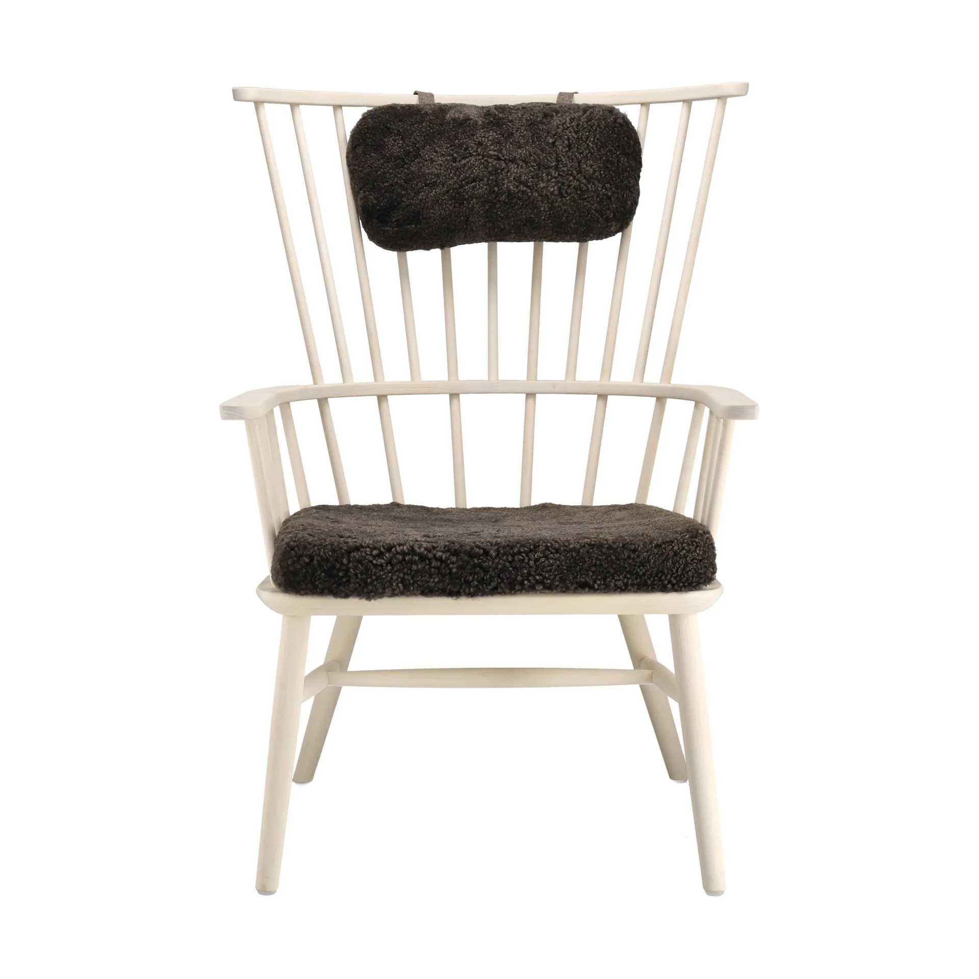 Henriette lænestol hynde&nakkepude Hvidolieret-Espresso Stolab