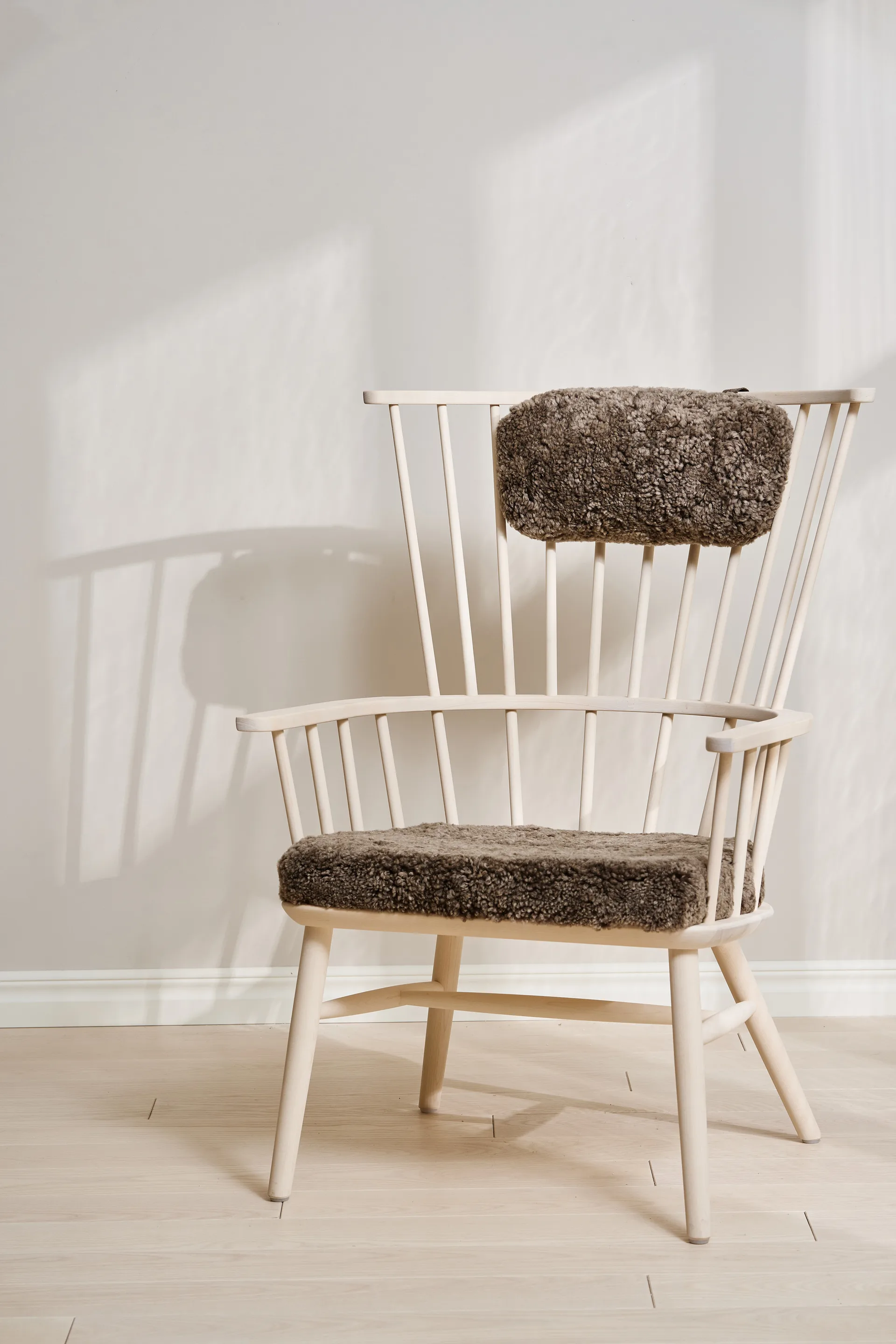 Henriette lænestol hynde&nakkepude Hvidolieret-Sahara Stolab