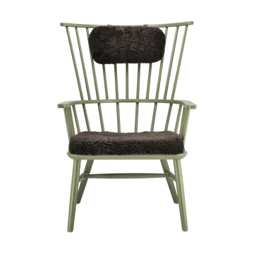 Henriette lænestol hynde&nakkepude Olivengrøn-Espresso - undefined - Stolab