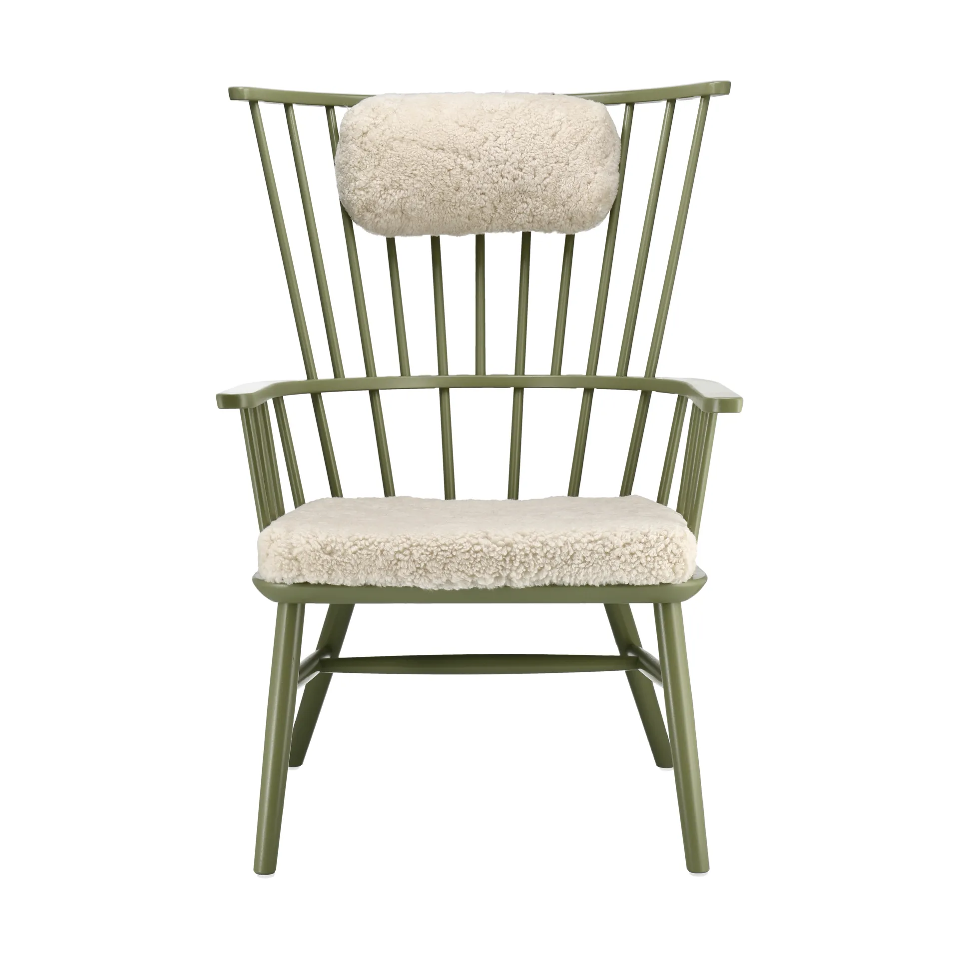 Henriette lænestol hynde&nakkepude Olivengrøn-Moonlight Stolab