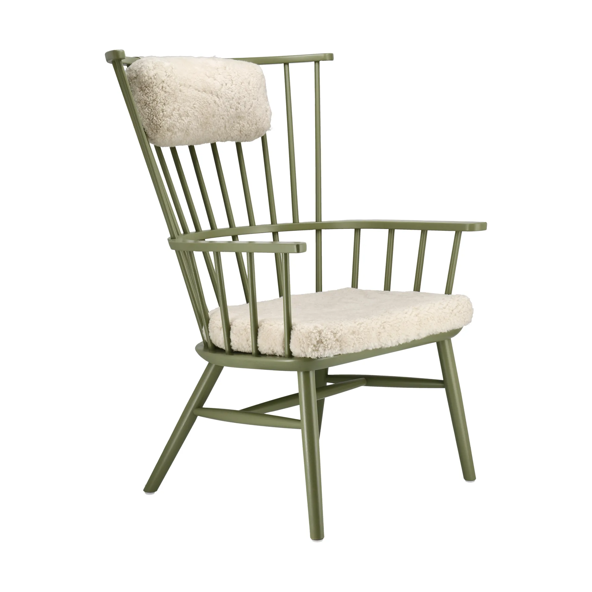 Henriette lænestol hynde&nakkepude Olivengrøn-Moonlight Stolab