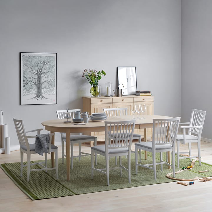 Hverdags spisebord 160x100 cm, birk lys matlak, 2 tillægsplader Stolab