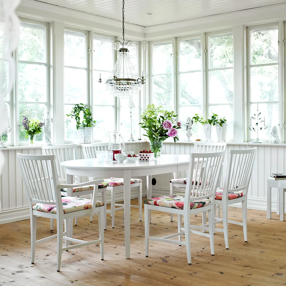 Hverdags spisebord 160x100 cm, birk lys matlak, 2 tillægsplader Stolab