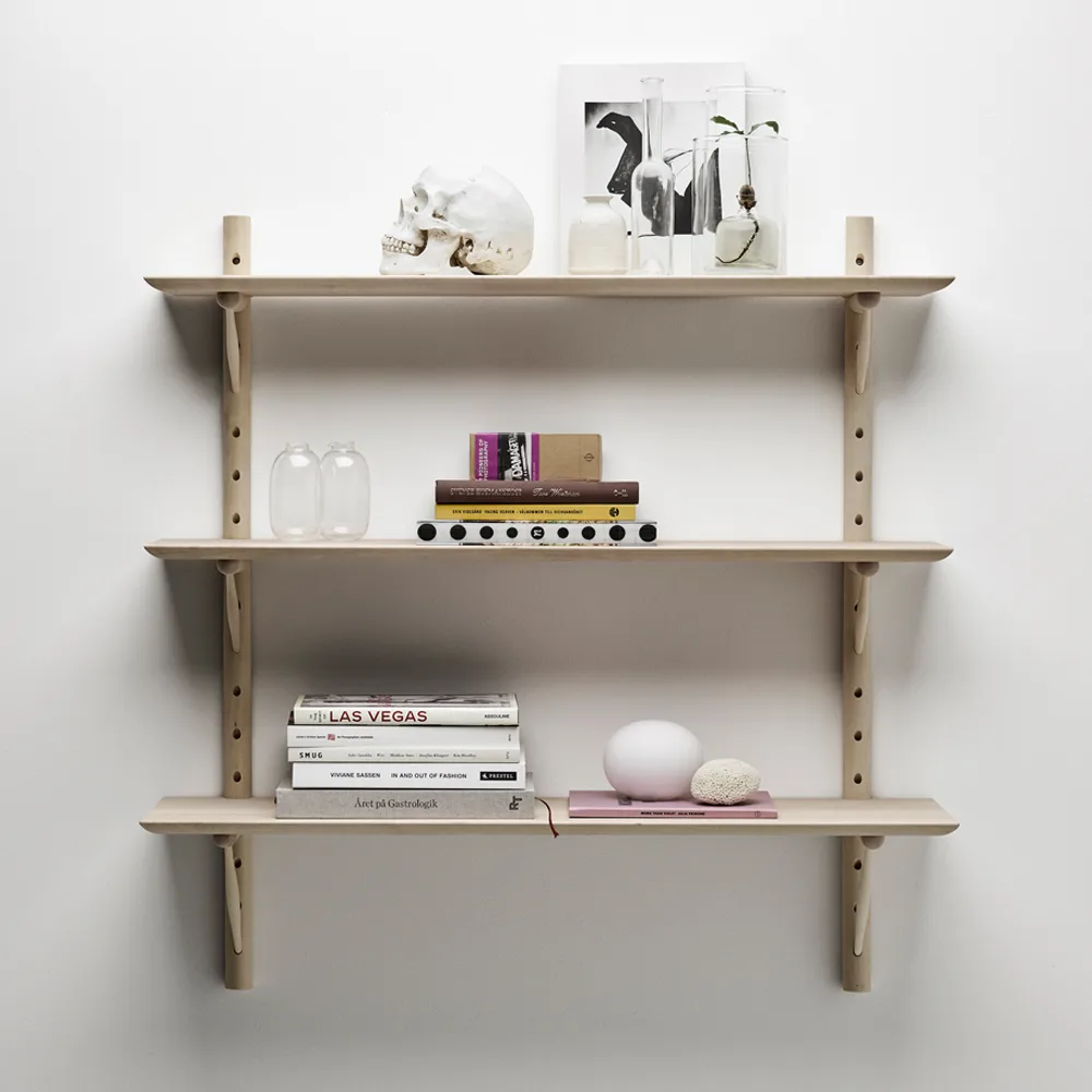 Ikon væghylde, birk lys matlak, dybde 21 cm Stolab