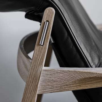 Link loungelænestol - læder tärnsjö mørkebrun, naturligt olieret eg, sort canvas - Stolab