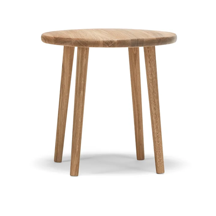 Miss Button rund skammel - Eg naturlig olie, lav, Ø44x45 cm - Stolab
