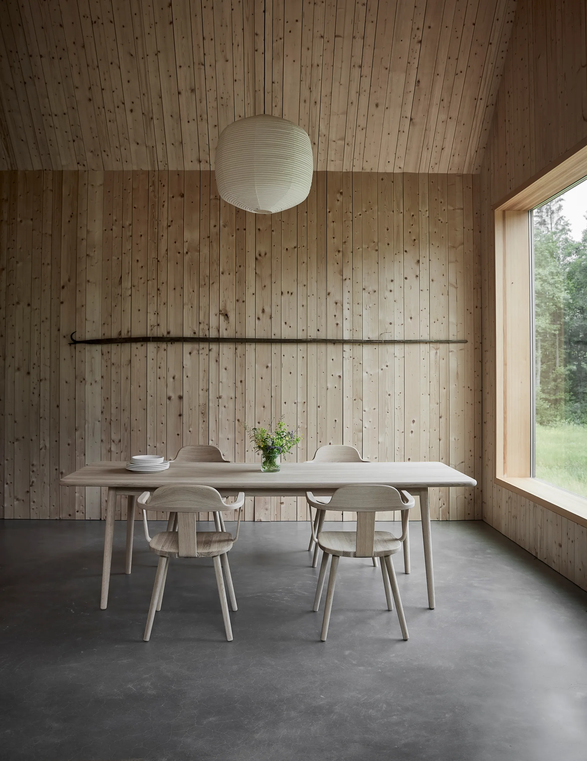 Miss Holly bord, 235x100 cm, Birk hvidolieret Stolab