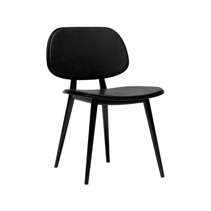 My Chair stol - læder sort, sortlakeret birkestel - Stolab
