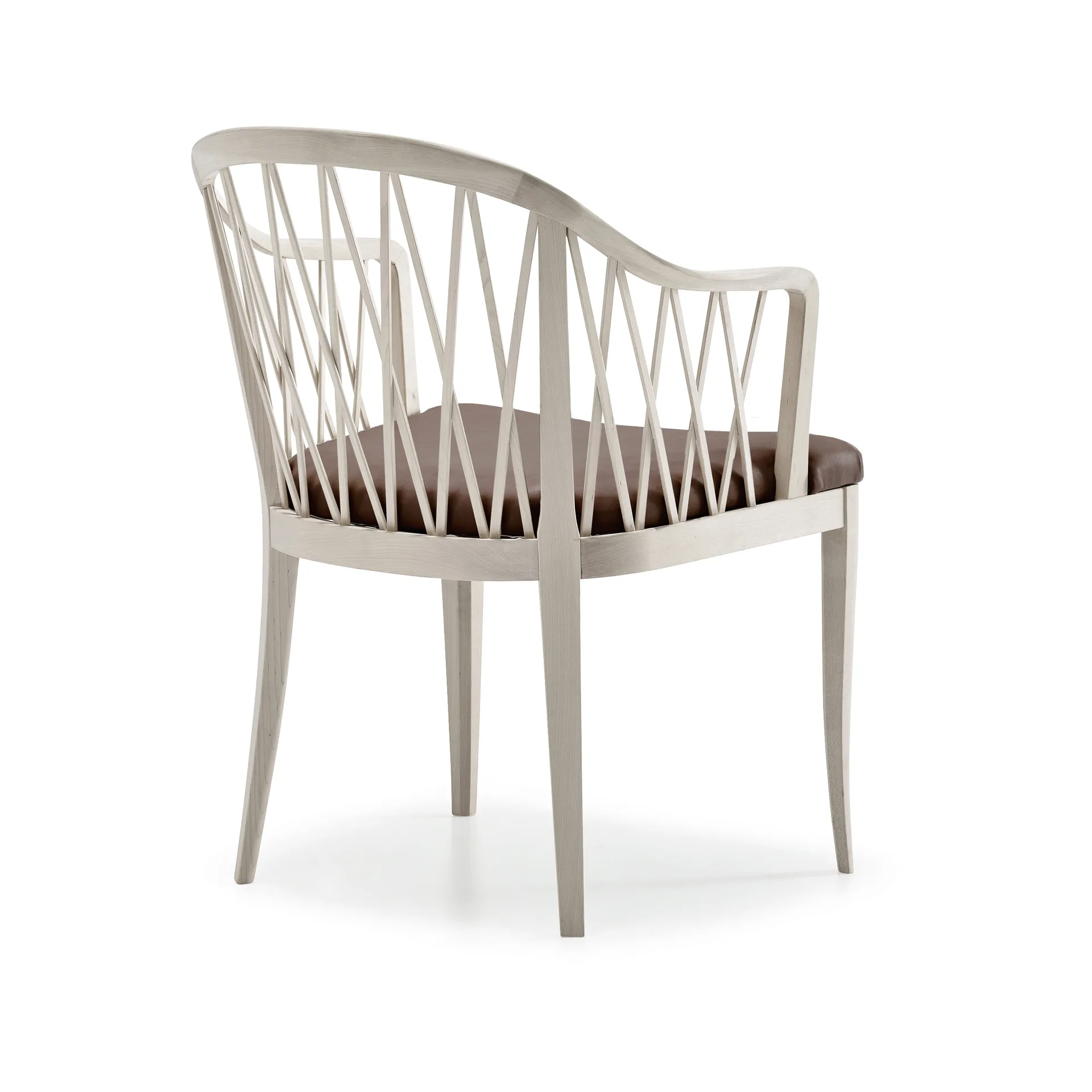 Widemar karmstol, læder mørkebrun, olieret birk Stolab