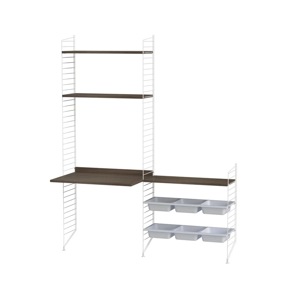 String børneværelse valnød & hvid - Kombination E String