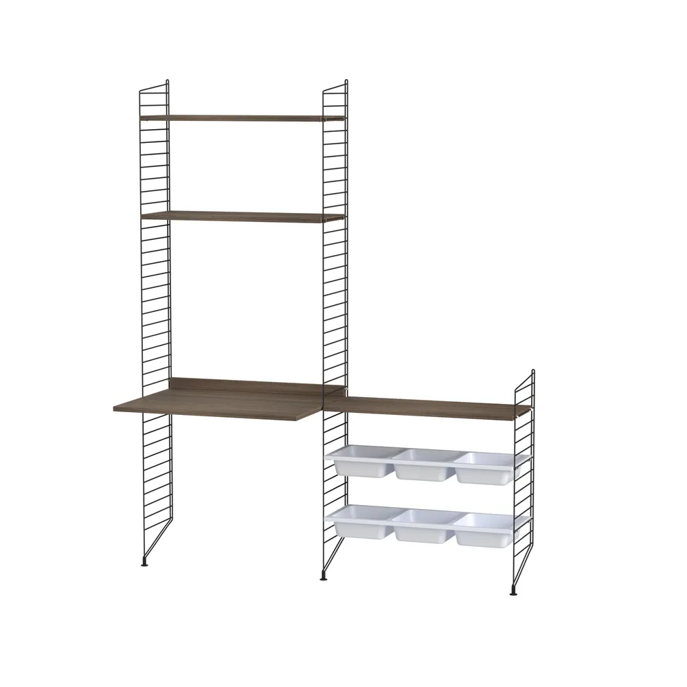 String børneværelse valnød & sort - Kombination E String