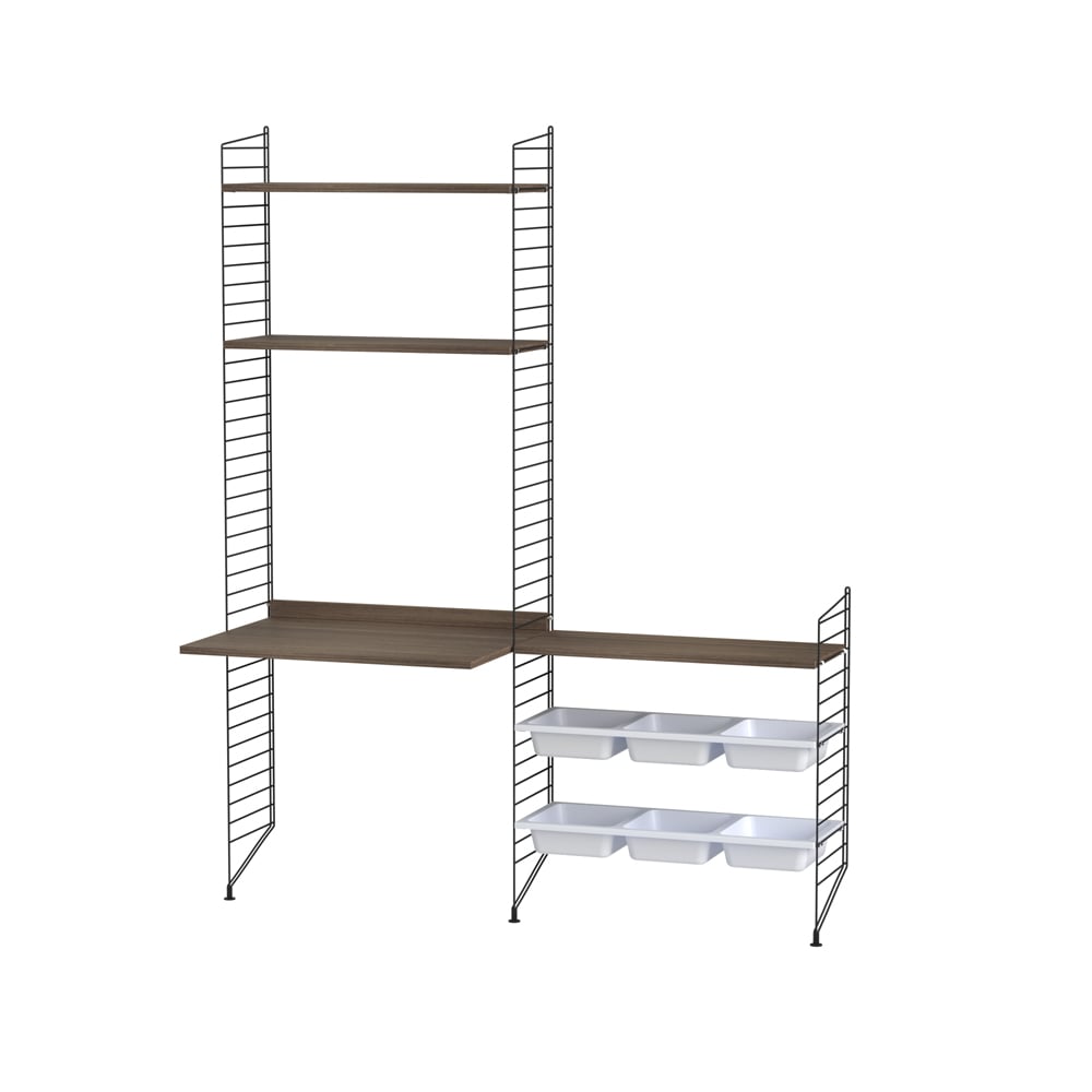 String børneværelse valnød & sort - Kombination E | Skandinavisk Design | Brun