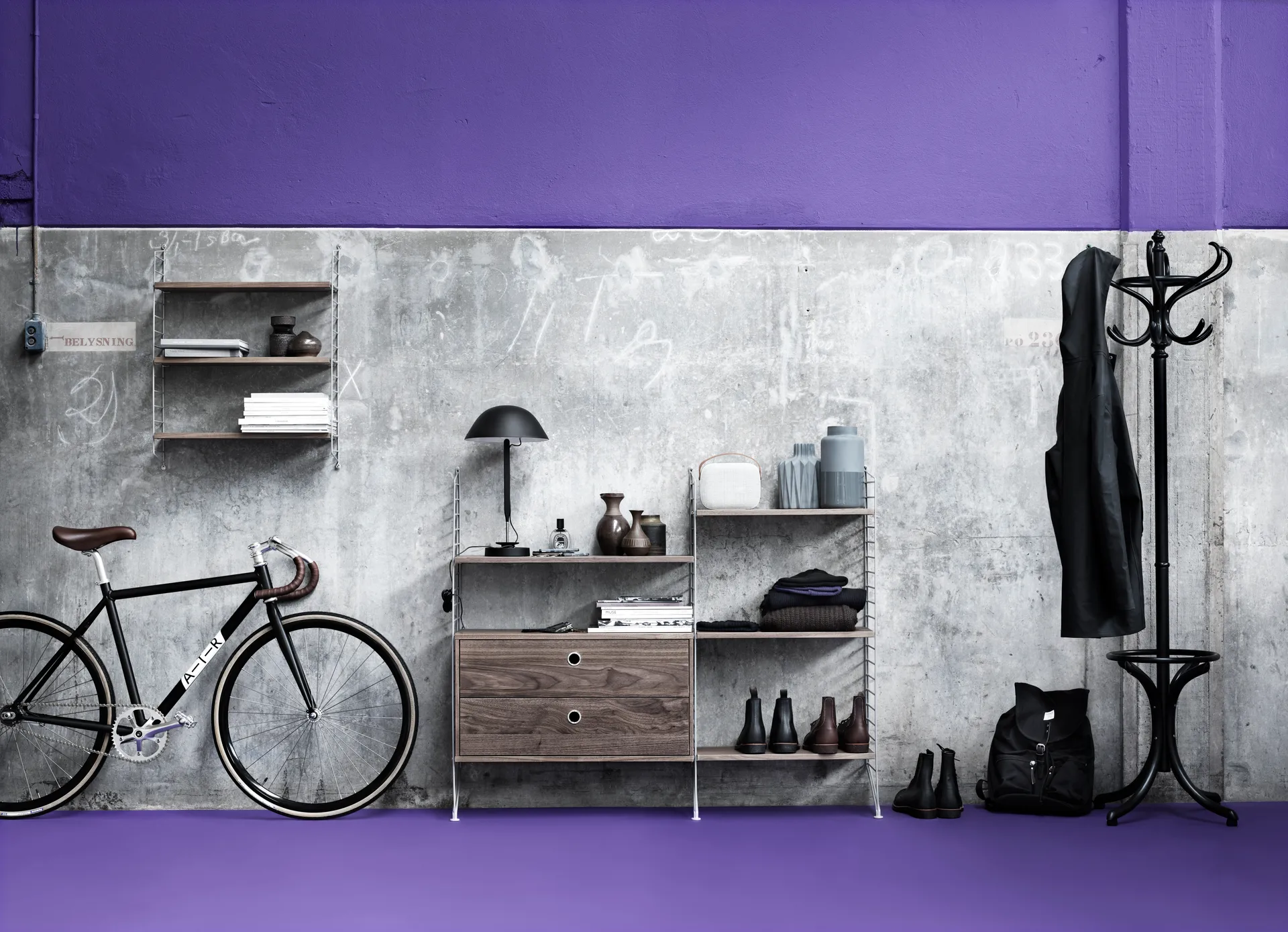 String gulv gavle, hvid, 115x30 cm, 1-pak String