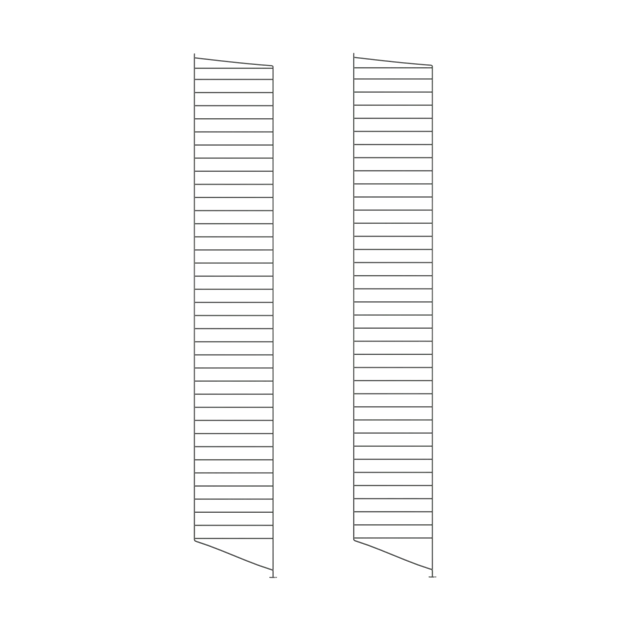 String gulv gavle, Mørkegrå, 200x30 cm, 2-pak String