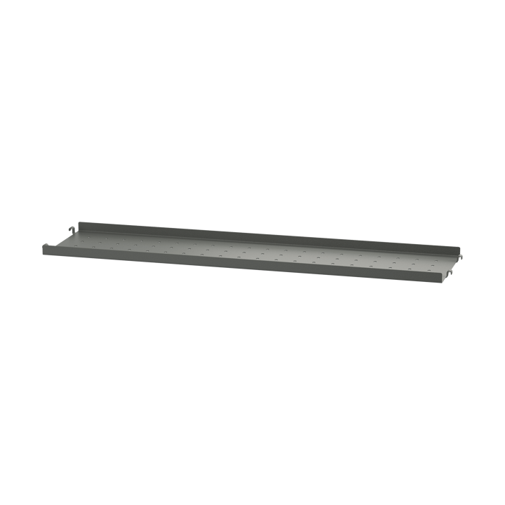 String hylde metal - Mørkegrå, 78x20 cm, lav kant - String