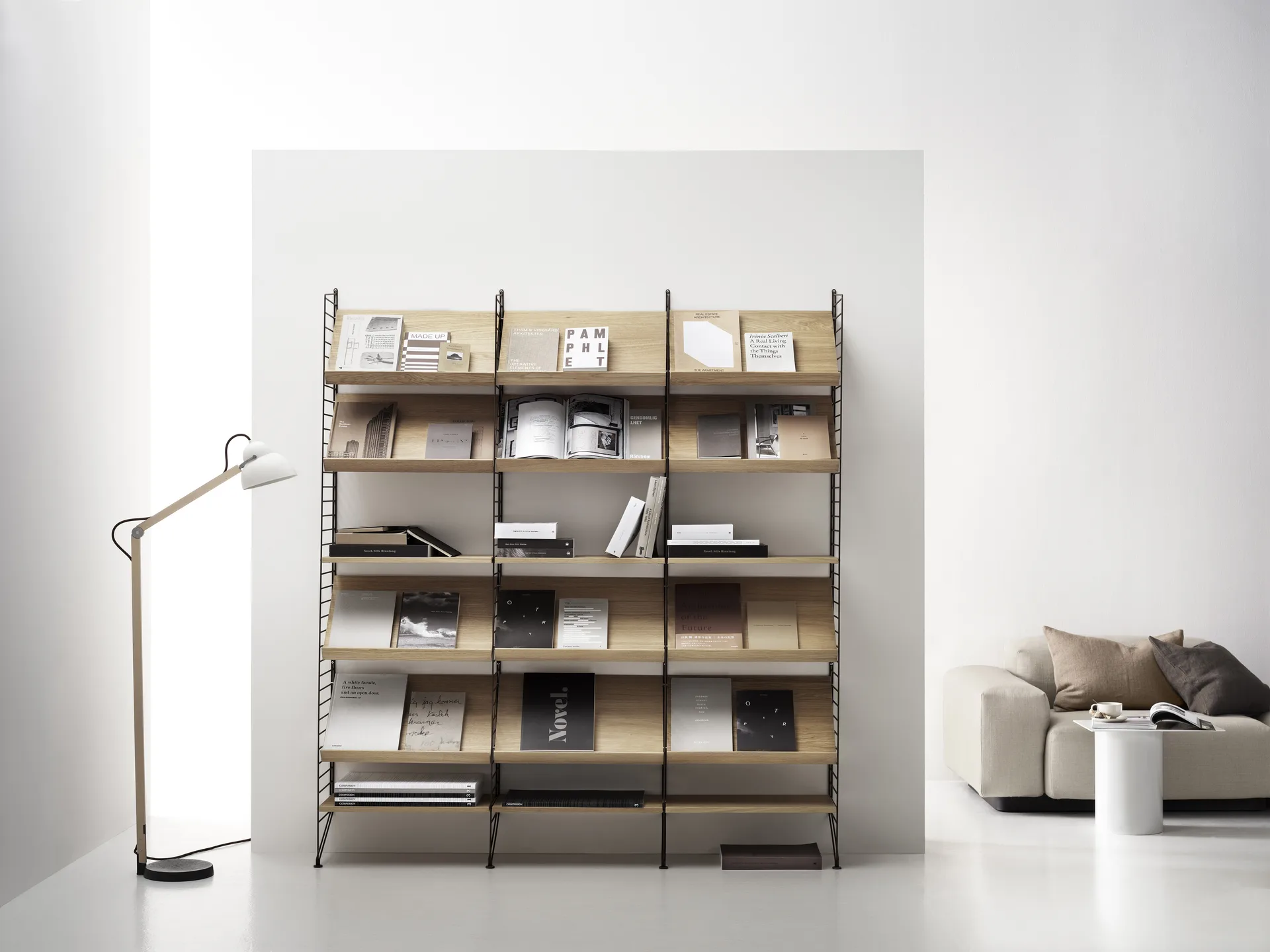 String magasinhylde træ, hvid, 58x30 cm String