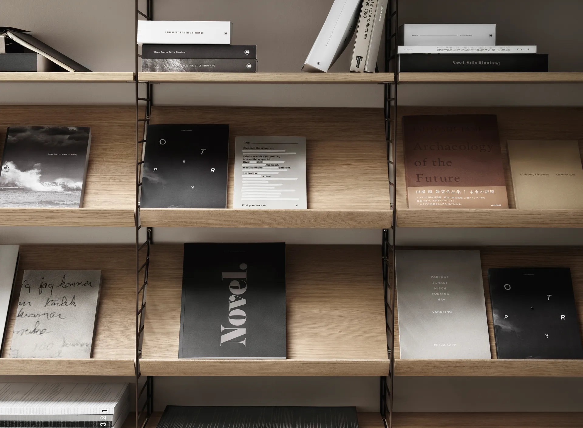 String magasinhylde træ, hvid, 58x30 cm String