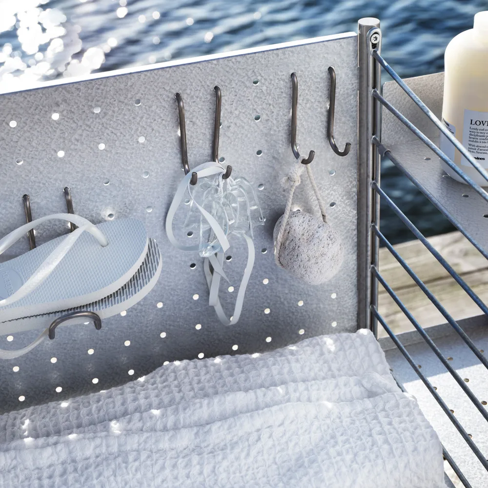 String Outdoor Fritstående krog, rustfrit stål, 4-pak String