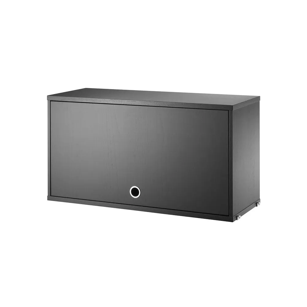 String overskab, Ask sortbejdset, 78x30 cm String