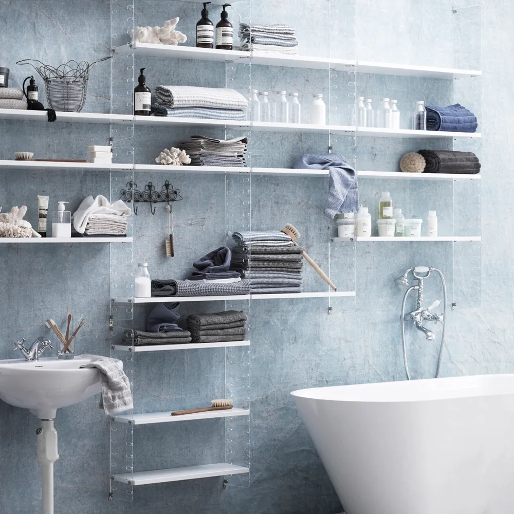 String Plex væg gavle, transparent, 50x30 cm, 2-pak String