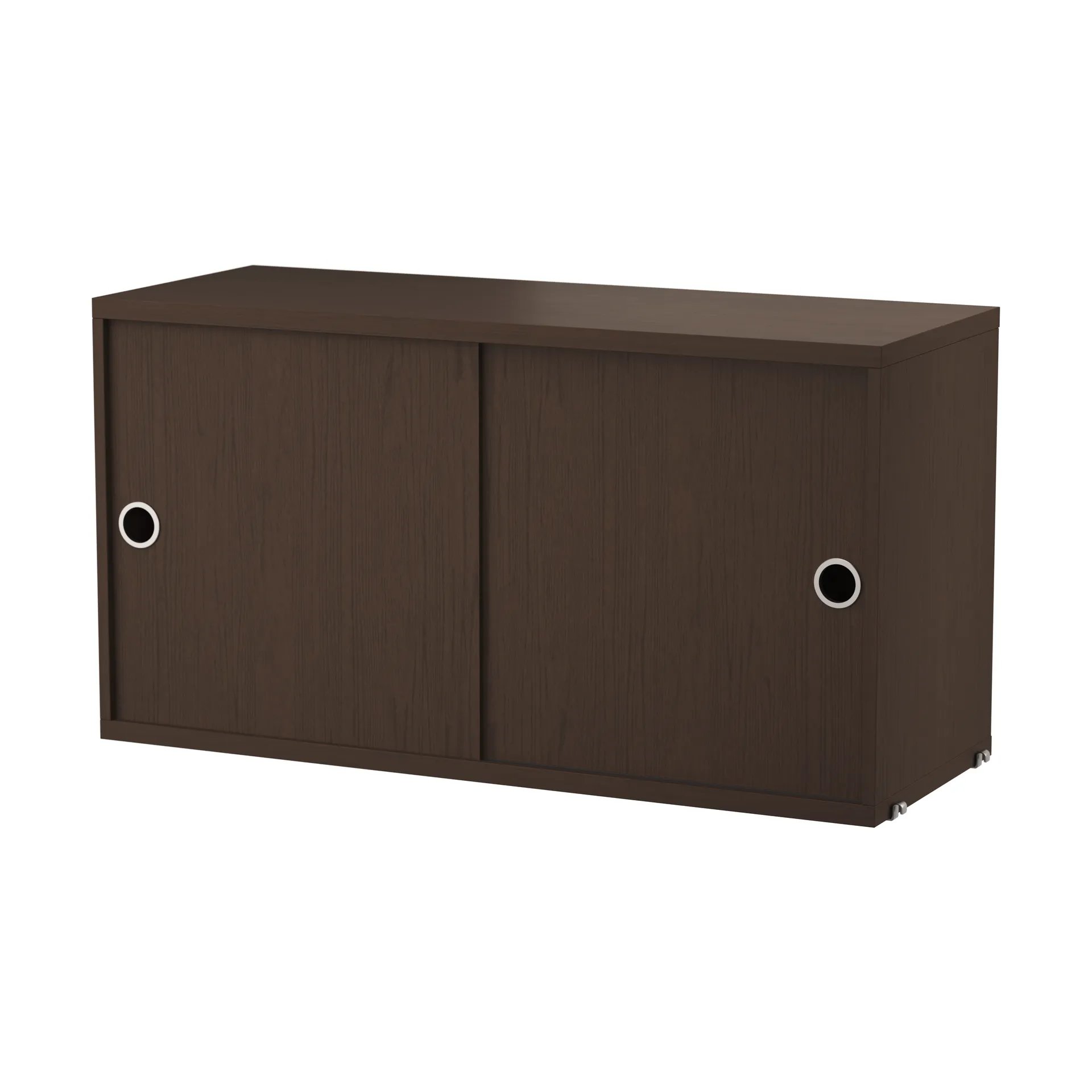 String skab med skydedør, Mørk eg, 78x30 cm String