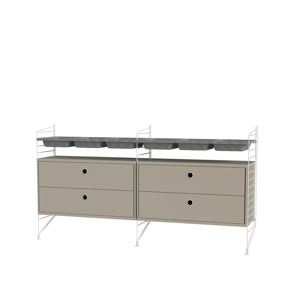 String soveærelse beige & hvid - Kombination G String