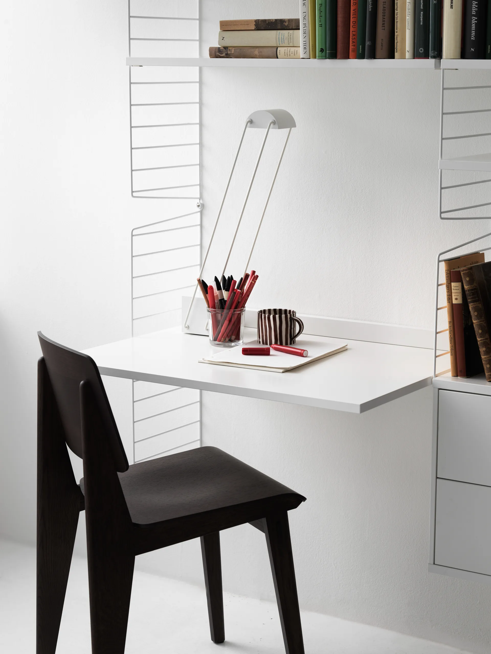 String væg gavle, hvid, 75x30 cm, 2-pak String