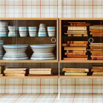 String vitrineskab - Ask sortbejdset, 78x30 cm - String