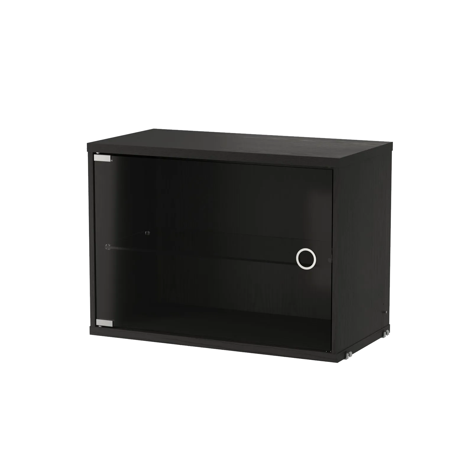 String vitrineskab, Sortbejdset ask, 58x30 cm String