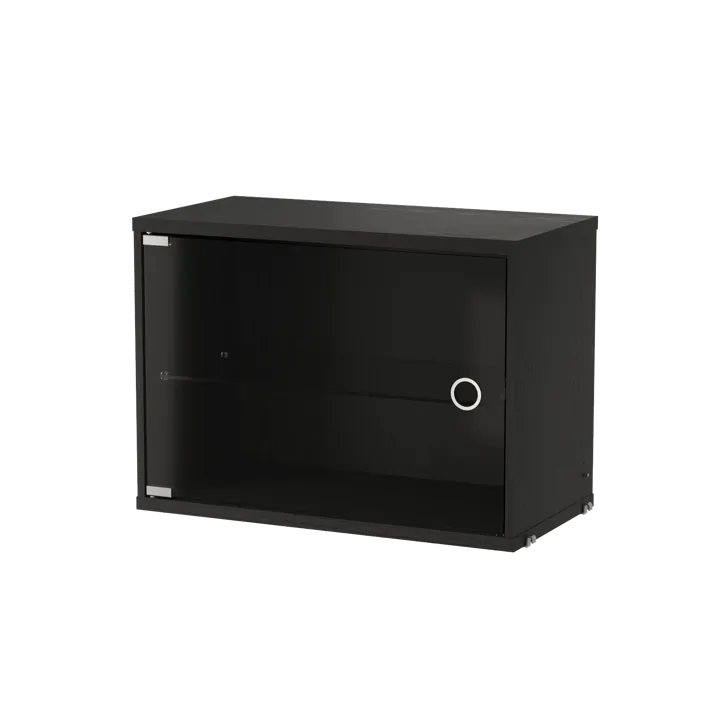 String vitrineskab - Sortbejdset ask, 58x30 cm - String