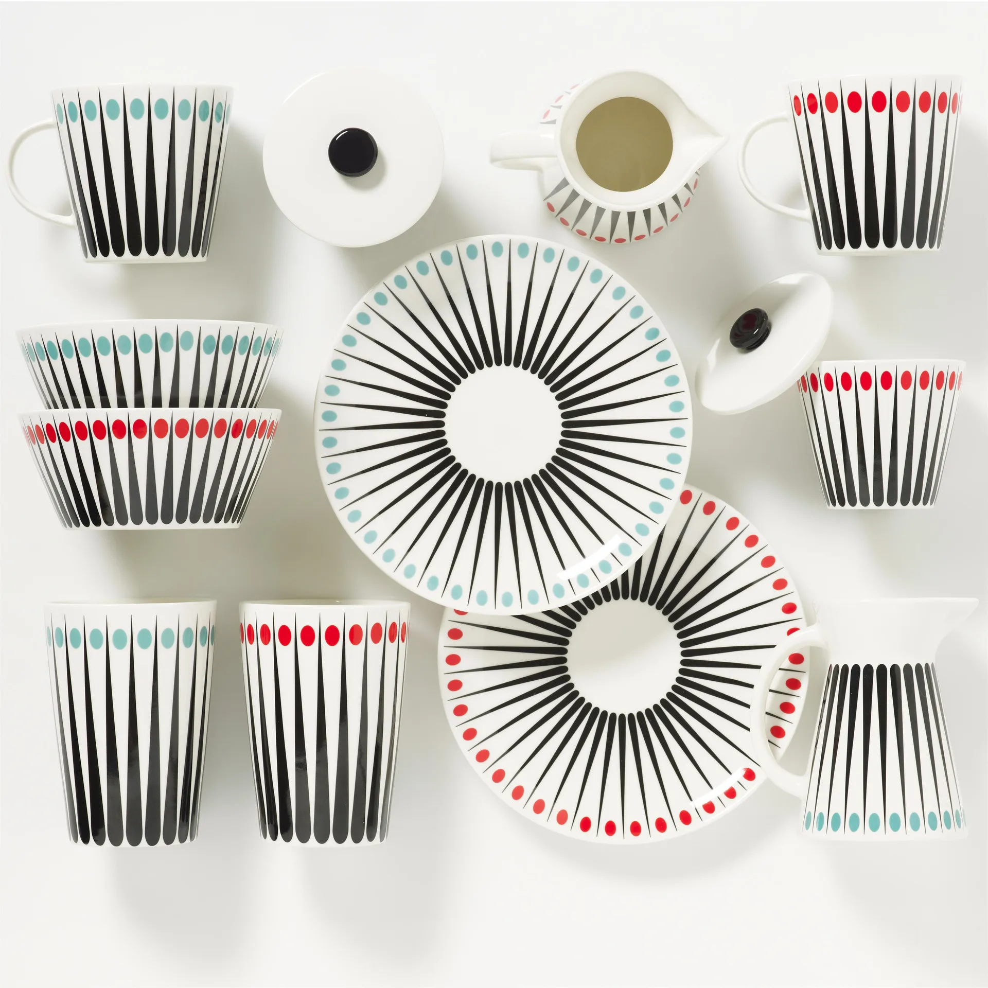 Amanda flødekande, hvid-aqua Superliving