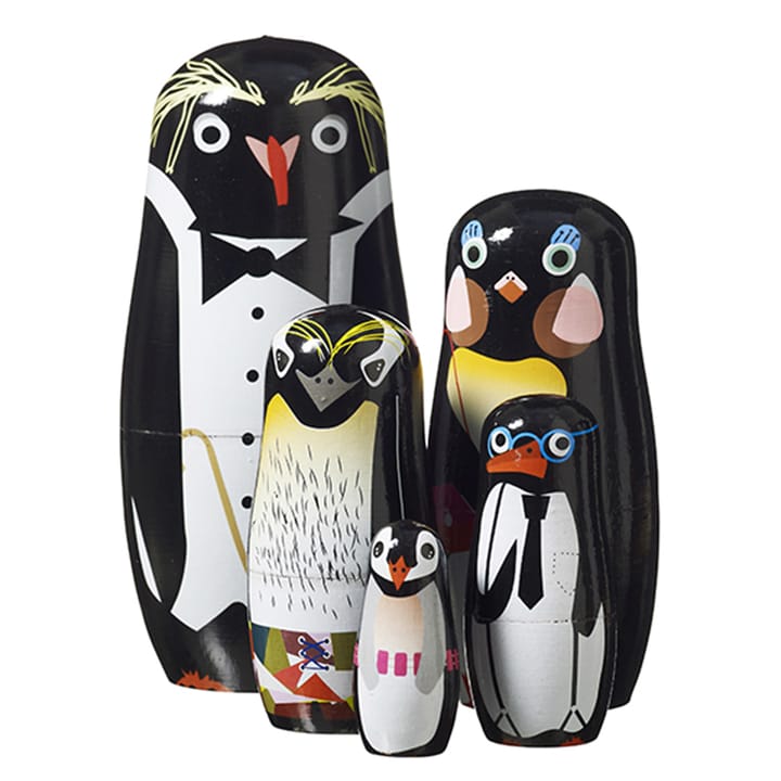 Penguin Family babuskadukker - Multi 5-pak - Superliving