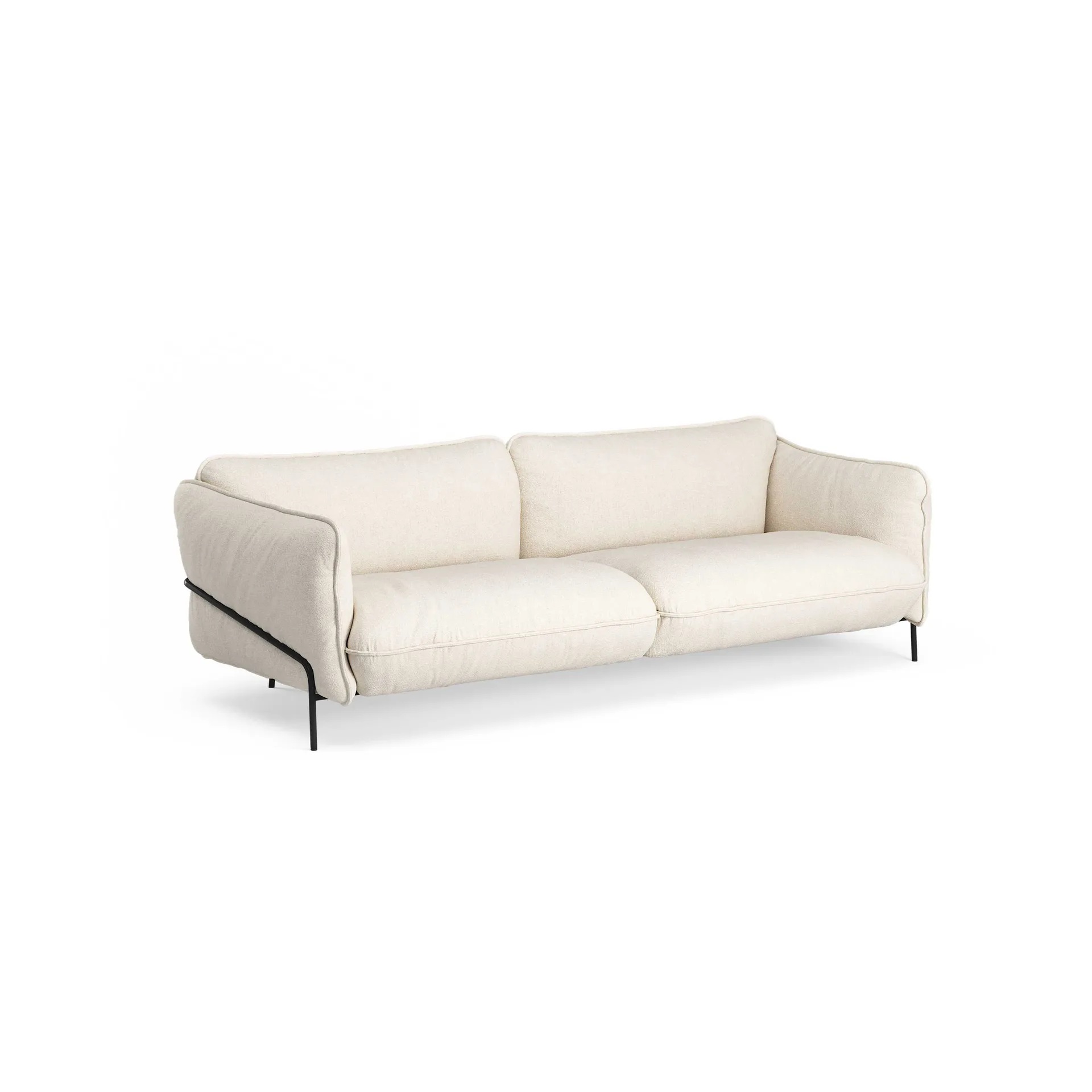 Continental sofa, Sealife Ivory/sand-sortlakeret stål Swedese