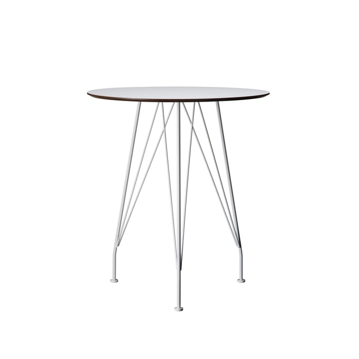 Desirée cafébord - Hvidt laminat, Ø110 cm, hvidlakeret understel - Swedese