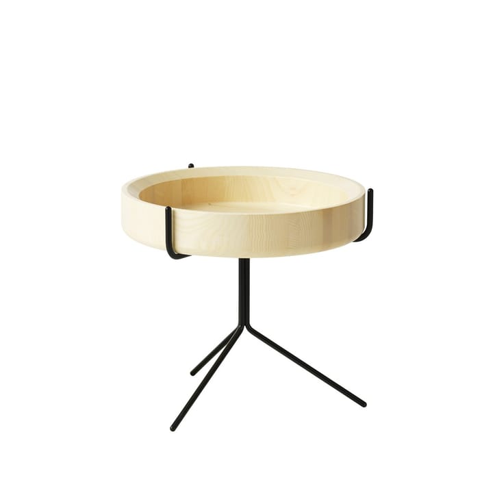 Drum bord, naturlak, H36 cm, sort stel Swedese