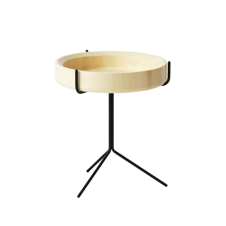 Drum bord - naturlak, H46 cm, sort stel - Swedese