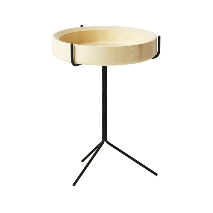 Drum bord - naturlak, H56 cm, sort stel - Swedese