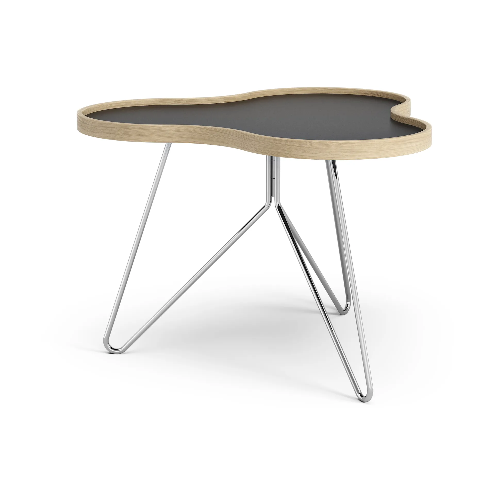 Flower bord 62x66 cm, 45 cm, Sort-egetræskant-kromstel Swedese