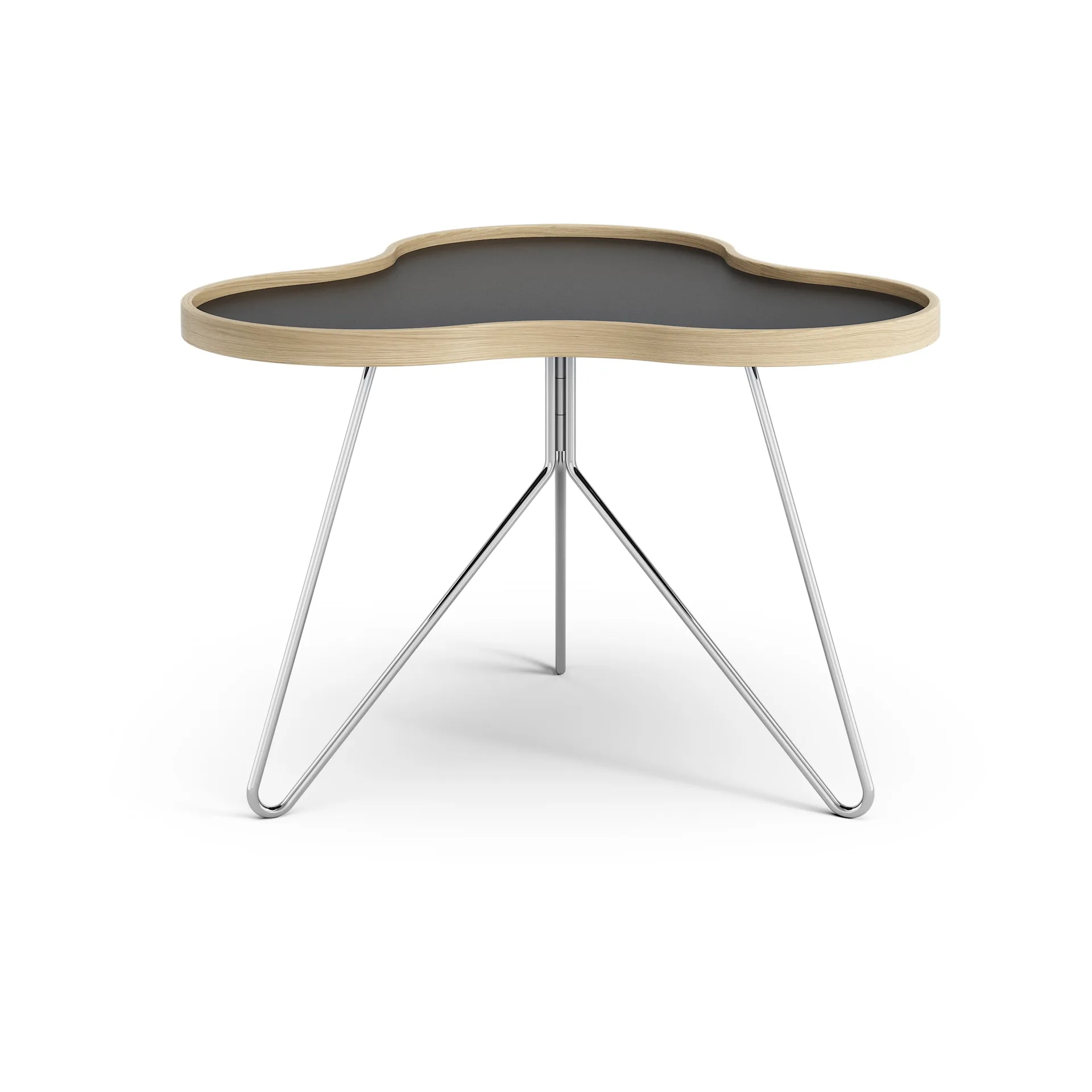 Flower bord 62x66 cm, 45 cm, Sort-egetræskant-kromstel Swedese