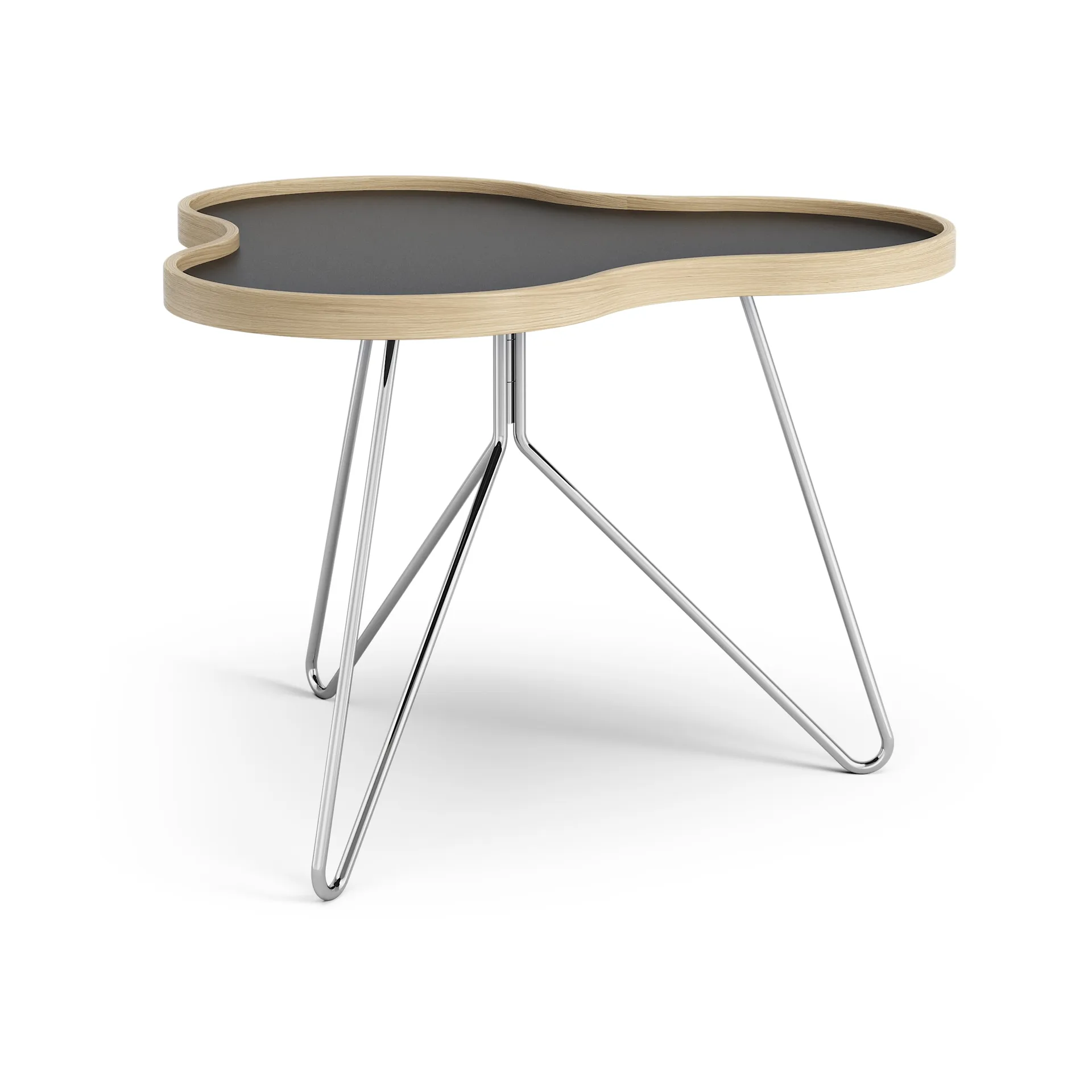 Flower bord 62x66 cm, 45 cm, Sort-egetræskant-kromstel Swedese