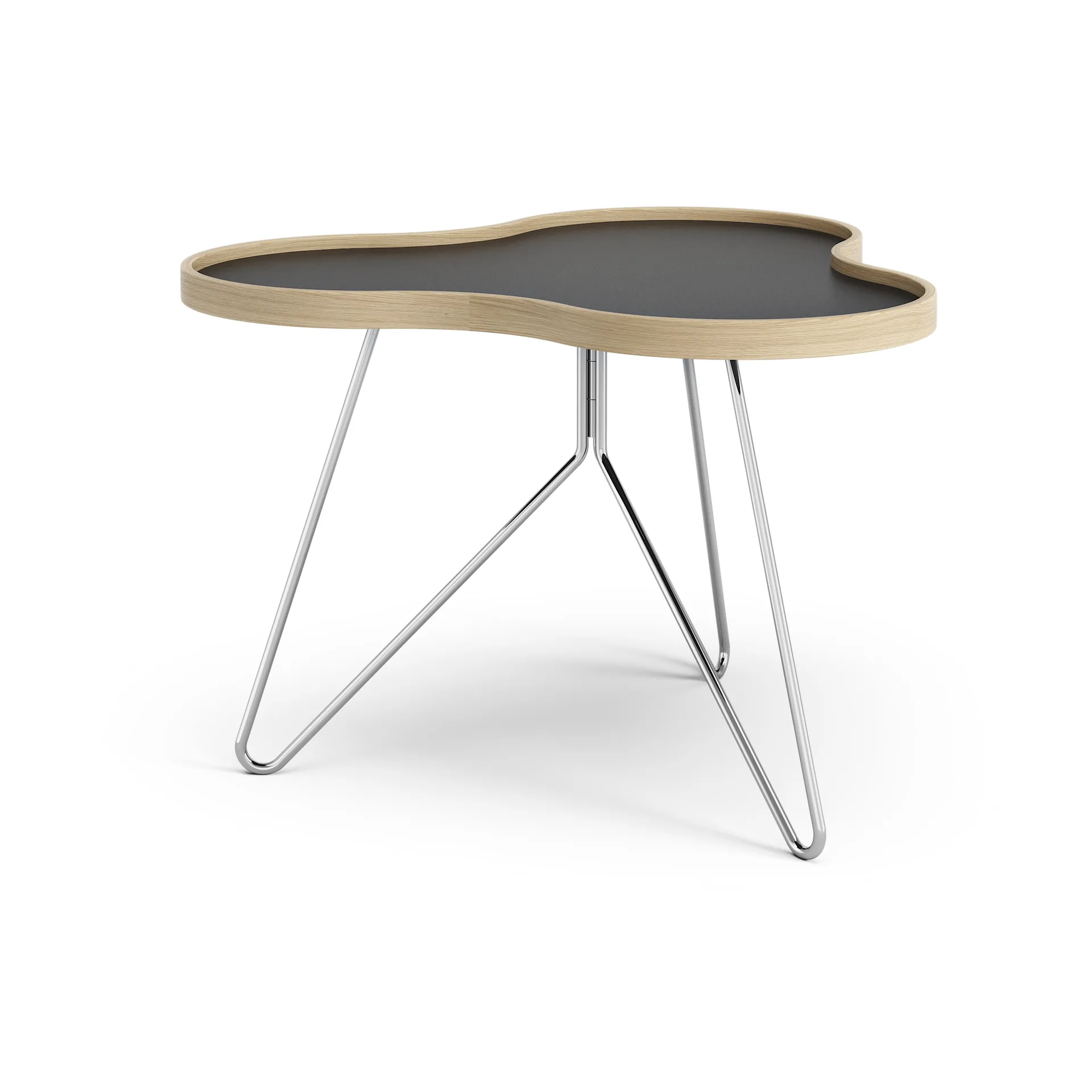 Flower bord 62x66 cm, 45 cm, Sort-egetræskant-kromstel Swedese