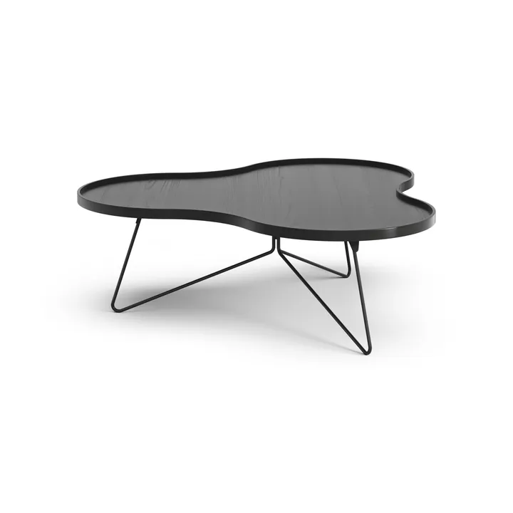 Flower mono bord 107x114 cm - H39 cm Ask sortlaseret - Swedese