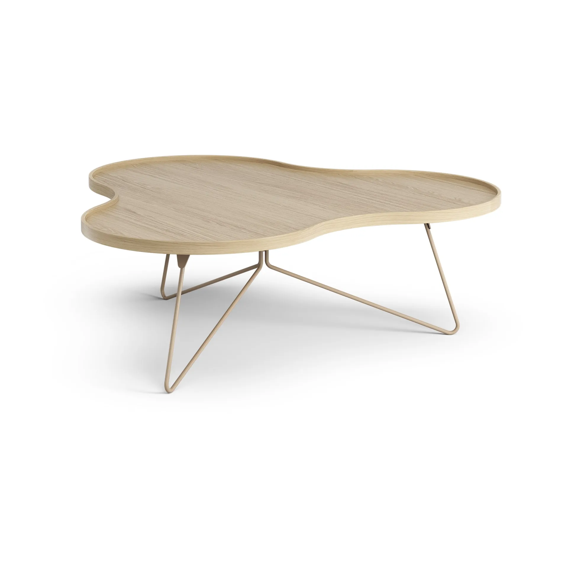 Flower mono bord 107x114 cm, H39 Eg lakeret/Nutmeg RAL1019 Swedese