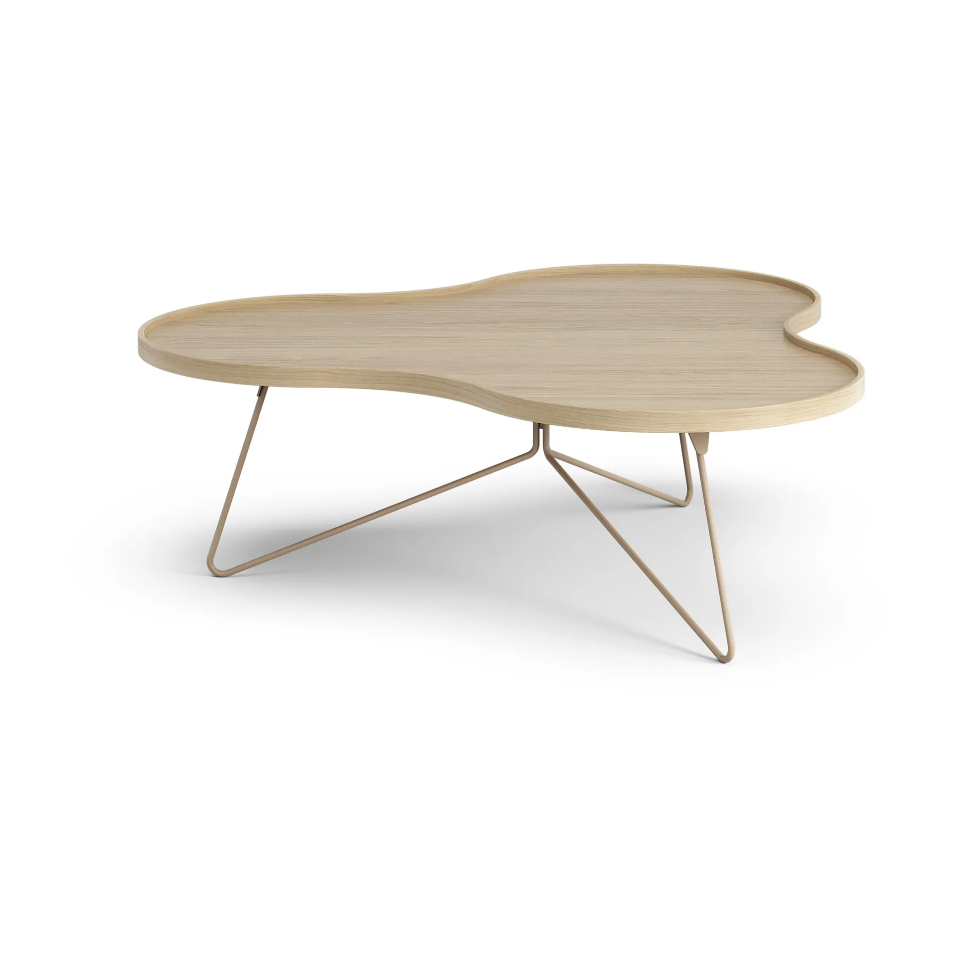 Flower mono bord 107x114 cm, H39 Eg lakeret/Nutmeg RAL1019 Swedese