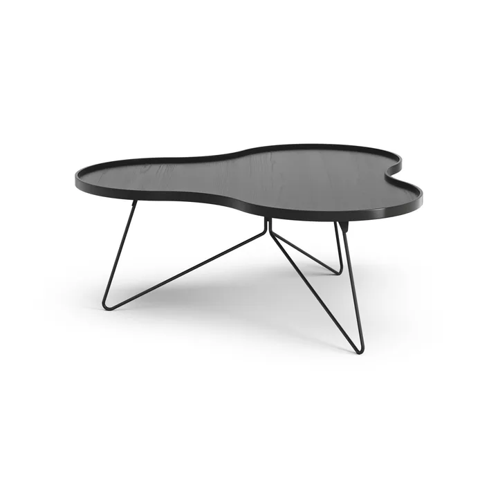 Flower mono bord 107x114 cm - H45 cm Ask sortlaseret - Swedese
