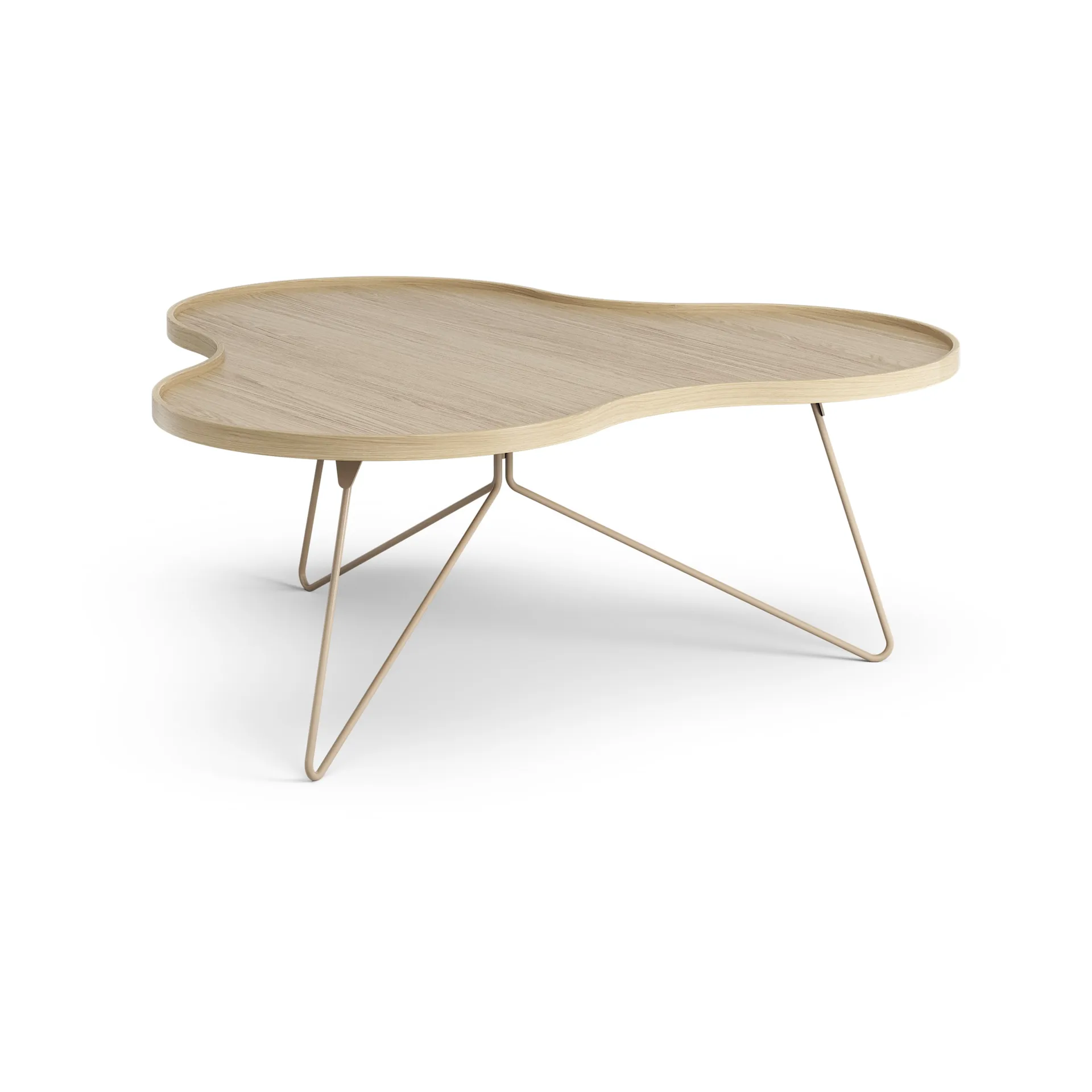 Flower mono bord 107x114 cm, H45 Eg lakeret/Nutmeg RAL1019 Swedese